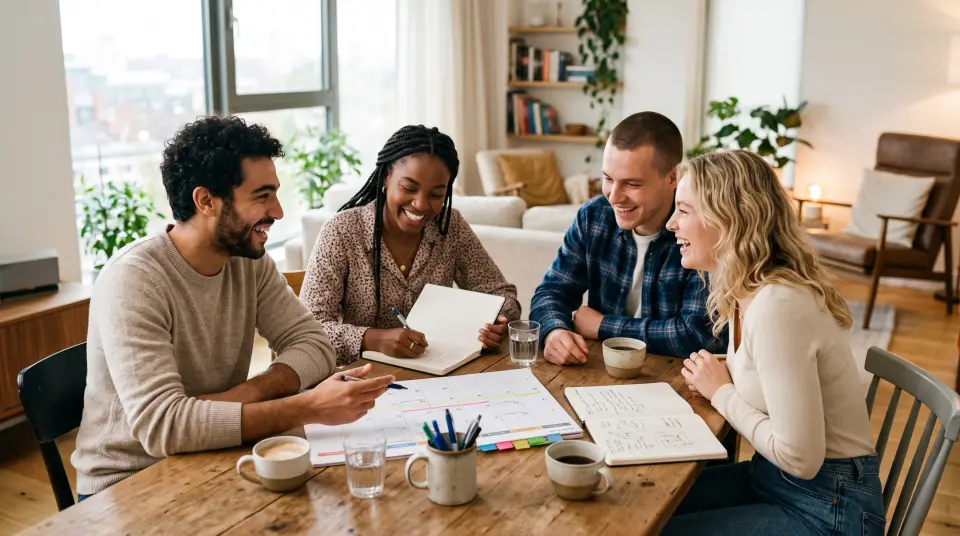 A calendar and plan for a group event